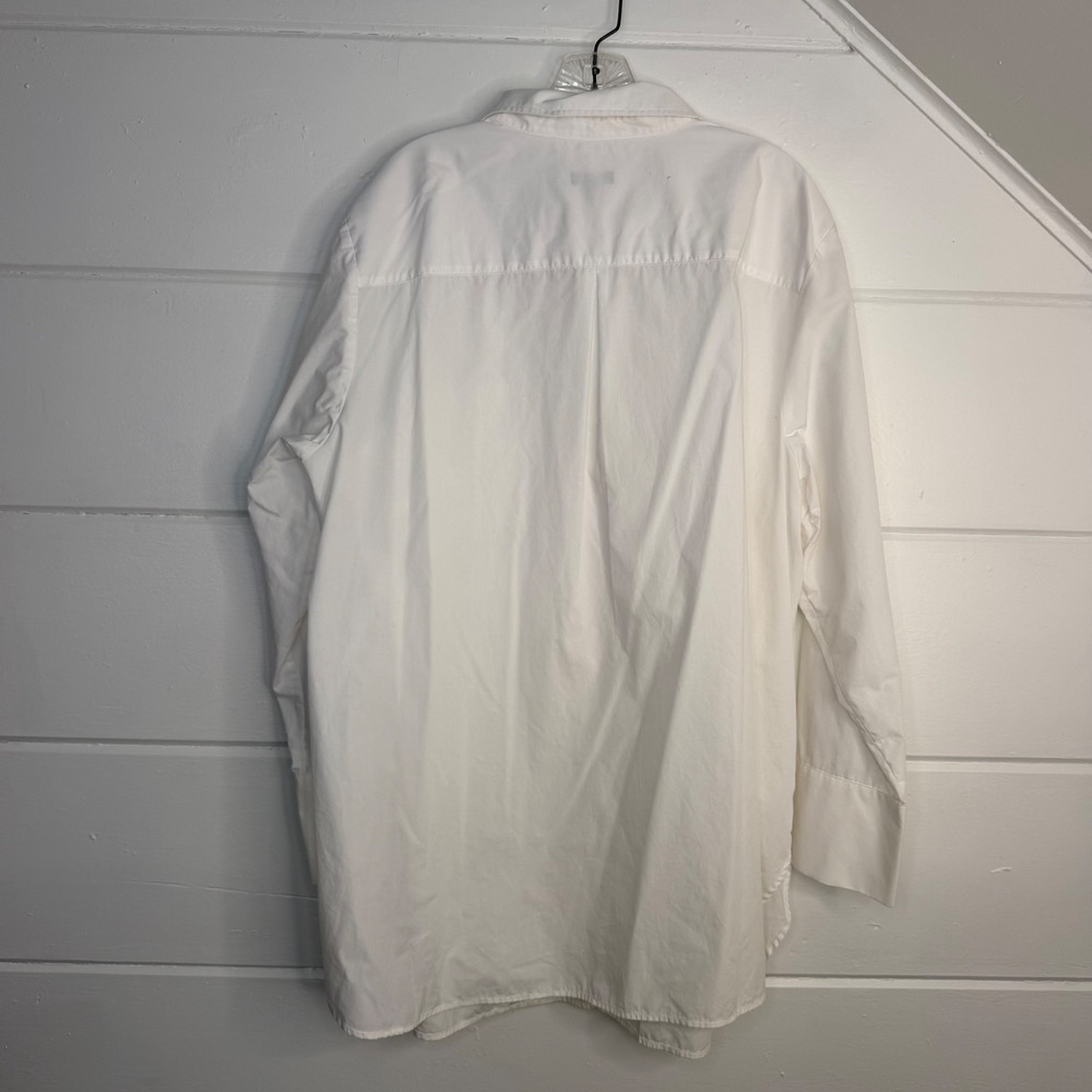 Talbots Plus 3X Boyfriend Shirt White Button Down Long Sleeve 100% Cotton NWOT - Picture 3 of 8